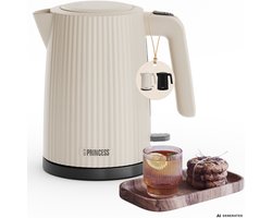 Princess Waterkoker Wave 236048 - Retro - 1.7 liter - BPA-vrij - Waterniveau indicator - 2200W - Beige