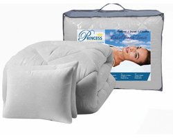 PrincessDekbed EazyDekbed - Dekbed Zonder Overtrek 1-persoons 140x200 - Grijs - Luxe Reliëf Bloemenpatroon - Anti-allergie - Wasbaar & Strijkvrij - Incl. 1 Kussensloop 60x70 cm