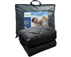 PrincessDekbed - EazyDekbed - Uni Kleur – Antraciet - Hoesloos Dekbed 200x200 cm - Bedrukt & Gekleurd Dekbed - Tweepersoons Dekbed met Cassette Box Constructie