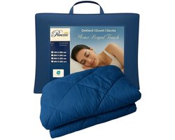 PrincessDekbed - EazyDekbed - Uni Kleur - Blauw - Hoesloos Dekbed 240x220 cm - Bedrukt & Gekleurd Dekbed - Tweepersoons Lits Jumeaux Dekbed -Dekbed met Cassette Box Constructie
