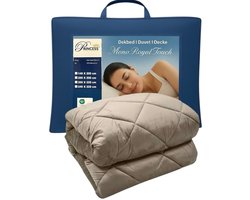 PrincessDekbed - EazyDekbed – Uni Kleur -Taupe - Hoesloos Dekbed 140x200 cm - Bedrukt & Gekleurd Dekbed - Eenpersoons Dekbed met Cassette Box Constructie