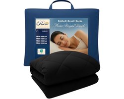 PrincessDekbed - EazyDekbed Uni Kleur - Zwart- Hoesloos Dekbed 140x200 cm - Bedrukt & Gekleurd Dekbed - Eenpersoons Dekbed met Cassette Box Constructie