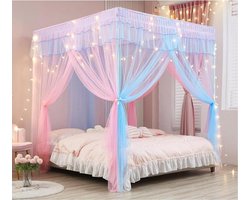 Prinsessen Hemelbed Gordijn met Frame - Slaapkamer Decoratie en Klamboe voor Meisjesbed