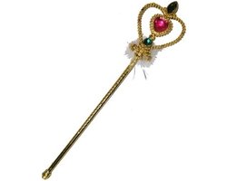 Prinsessen verkleed stafje - goud - 32 cm - toverstaf - koningin/prinses - Carnaval verkleedaccessoires