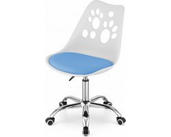 PRINT - Bureaustoel kind - in hoogte verstelbaar - wit blauw