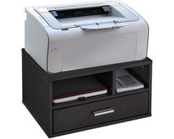 printerkast bureau - 22 x 49 x 30 cm - 3 vakken - printertafel - bureau organizer