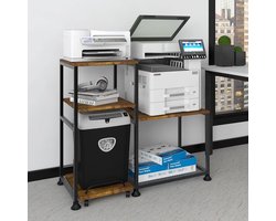 Printertafel Printerstandaard,printerkast grote printerstandaard met opbergplanken, robuuste printertafel voor thuiskantoororganisatie, ruimtebesparend rek voor CPU-versnipperaar