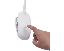 PRIOS - Klemlamp- met dimmer - 1licht - ABS, polycarbonaat - H: 51 cm - wit - Inclusief lichtbron