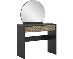 Prisma kaptafel zwart melamine goud NB - 39x90x133cm