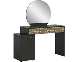 Prisma kaptafel zwart melamine goud NB - 42x117x137cm