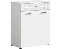 Prisma staande kast breed wit NB wit hoogglans MDF TZ - 37x60x54cm