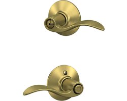 Privacy Hefboom Slot - Deurhendel Badkamer - Extra Privacy - Zelfuitlijnende Schroefgaten - Standaard Deuren - Satijn Messing