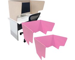 Privacy Panels - Akoestische Schermen - Werk Privé - Opvouwbaar Geluidsabsorberend - 2 Stuks - Roze