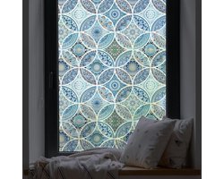 Privacy raamfolie - Niet-klevende glas-in-loodfolie voor de badkamer - Warmteregulerend en anti-UV - 90 x 200 cm