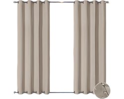 Privacygordijnen - Buitengordijn - Schaduwdoek - Voor Tuin, Veranda of Balkon - UV-bestendig & Zonwerend - Waterdicht Outdoor Design met Doorvoertules - Kleur: Beige-W84xL55in-213x140cm