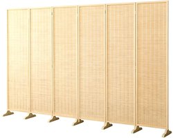 Privacyscherm Bamboe - Kamerverdeler Hout - Ruimte Indelen - Dubbelzijdig Opvouwbaar - 170 cm Hoog - Licht