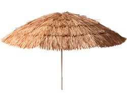 Pro Beach Strand / tuin Parasol Hawaii - D170 cm - lichtbruin - kantelbaar/opvouwbaar - verstelbaar - raffia stijl
