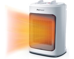 Pro Breeze 2000 W Mini Keramische Ventilatorkachel - 3 Warmtestanden, Ventilatorstand, Ingebouwde Bescherming tegen Oververhitting en Kanteling, Elektrische Verwarming - Wit