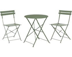 Pro Garden bistroset staal groen 3-delig