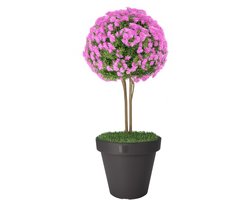 Pro Garden Bloempot - antraciet - rond - D40 cm - kunststof - plantenpot - tuin buiten