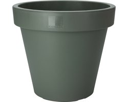 Pro Garden Bloempot - donkergroen - rond - D40 cm - kunststof - plantenpot - tuin buiten
