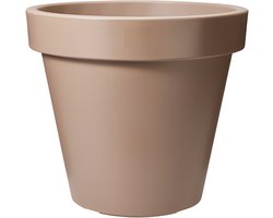 Pro Garden Bloempot - mokka bruin - rond - D40 cm - kunststof - plantenpot - tuin buiten