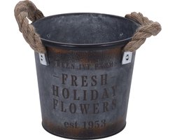 Pro Garden Decoratie Emmer 2 Liter Staal Grijs