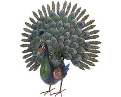 Pro Garden Decoratie Tuinbeeld Pauw - metaal - 30 x 65 x 63 cm