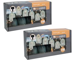 Pro Garden Feestverlichting lichtsnoer - 2x - blauw - 10 LED - warm wit - 270 cm - tuin feestlampjes