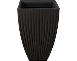 Pro Garden hoge plantenpot/bloempot - Tuin - kunststof - antraciet grijs - D40 x H60 cm