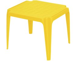 Pro Garden Kindertafel - kunststof - geel - 56 x 51 x 44 cm - camping - tuin - tafeltje
