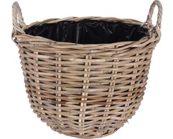 Pro Garden opbergmand van rotan - D40 cm en H37 cm - Plantenpot - kerstboom mand - wilgentakken