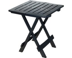 Pro Garden Opvouwbaar tuin/camping bijzet tafeltje - Kunststof - antraciet grijs - 44 x 44 x 50 cm