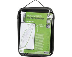 Pro Garden Parasolhoes - zwart - polyester - 220 x 25 x 45 cm - waterdicht - parasolhoes met rits