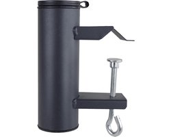 Pro Garden Parasolhouder voor op het balkon - antraciet - metaal - parasolbevestiging - max 38 mm
