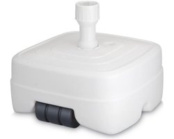 Pro Garden Parasolvoet - vulbaar tot 70 kg - 50L - vierkant - wit - kunststof - parasols tot 400 cm