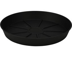 Pro Garden plantenpot onder schotel - opvang schaal - antraciet - dia 24 cm - Kunststof - rond - voor een bloempot met dia 26/30 cm