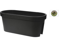 Pro Garden Plantenpot/bloempot Botanic - Tuin buiten - kunststof - Balkonbak antraciet 60X28X25CM