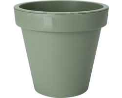 Pro Garden Plantenpot/bloempot Botanic - Tuin buiten - kunststof - groen - Dia 40 cm - rond