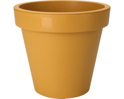 Pro Garden Plantenpot/bloempot Botanic - Tuin buiten - kunststof - okergeel - Dia 20 cm - rond