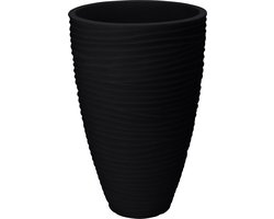 Pro Garden Plantenpot/bloempot Dunes - Tuin - stevig kunststof - antraciet - D40 x H60 cm - Voor buiten