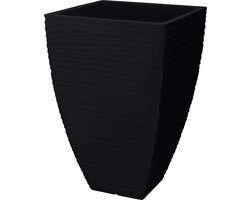 Pro Garden Plantenpot/bloempot Dunes - Tuin - stevig kunststof - antraciet - D40 x H60 cm - Voor buiten