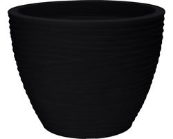 Pro Garden Plantenpot/bloempot Dunes - Tuin - stevig kunststof - antraciet - D50 x H38 cm - Voor buiten