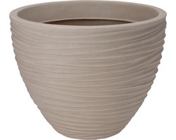 Pro Garden Plantenpot/bloempot Dunes - Tuin - stevig kunststof - beige/zand - D40 x H31 cm - Voor buiten