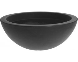 Pro Garden Plantenpot/bloempot - ronde schaal - kunststof - antraciet grijs - D52 x H20 cm
