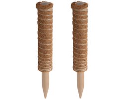 Pro garden plantenstok kokos - 2x - eucalyptushout - D4,5 x H30 cm - plantensteun