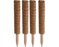 Pro garden plantenstok kokos - 4x - eucalyptushout - D4,5 x H40 cm - plantensteun