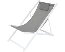 Pro Garden Premium Tuin Ligstoel Aluminium - Zwart / Grijs - Inklapbaar