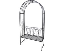 Pro Garden Rozenboog - Bank - 49x26,5x172cm - Zwart - RVS