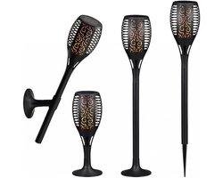 Pro Garden Solar tuinlamp / fakkel / prikspot - vlameffect - zonne-energie - 58 cm